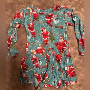 Posh Peanut Santa Print Dress 6-9 months with bow